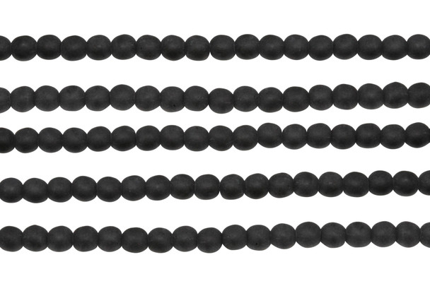 Czech Glass 4mm Round -- Matte Jet
