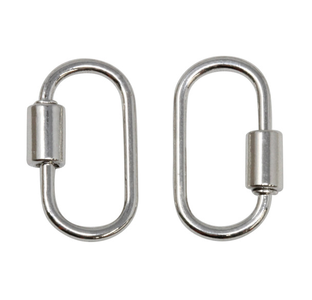 Silver Plated 15x30mm Carabiner Clasp