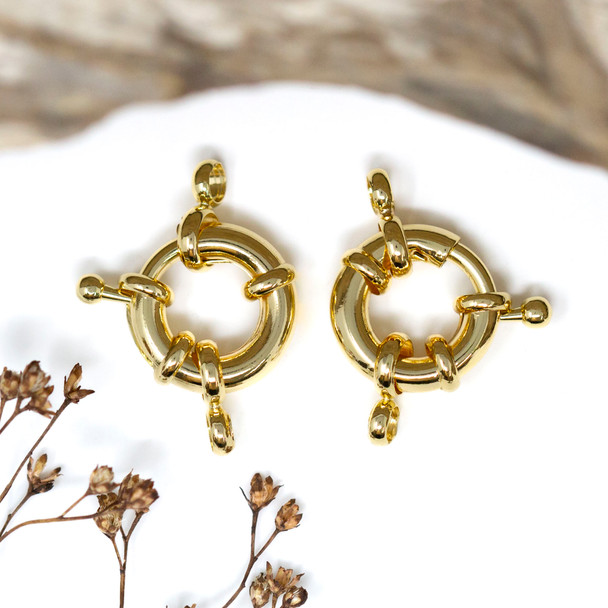 Gold Plated 15mm Spring Ring Clasp