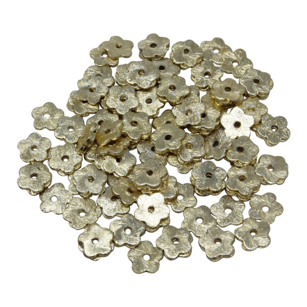 Flower Disc 6x1mm - Light Gold Plated