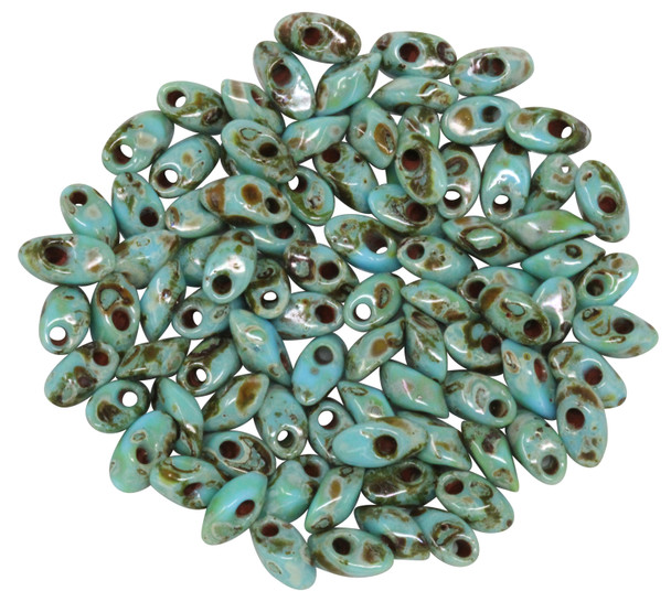 4x7mm Magatamas -- Picasso Turquoise