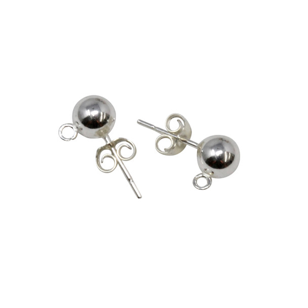 Sterling Silver 6mm Ball Earrings - Sold as a Pair