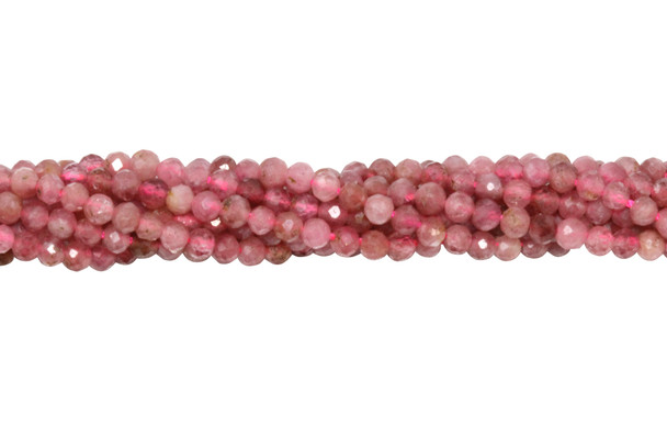 Pink Tourmaline Polished 2.5mm Faceted Round