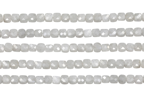 Rainbow Moonstone Polished 4mm Faceted Cube
