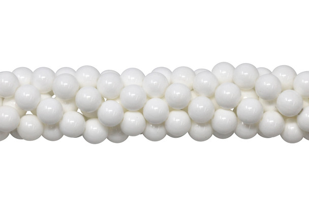 White Shell Polished A Grade 8mm Round
