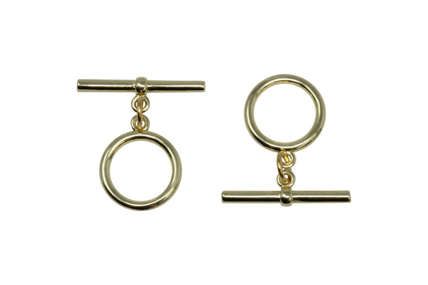 14K Gold Plated 14mm Toggle and Eye - Anti Tarnish