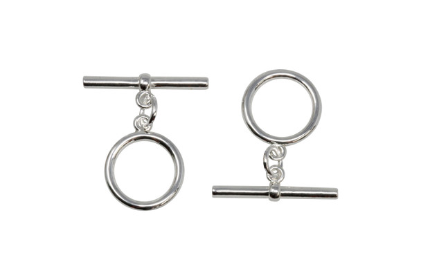 Sterling Silver Plated 14mm Toggle and Eye - Anti Tarnish