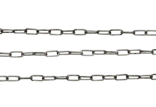 Antique Silver 2x6mm Paperclip Cable Chain - Sold By 6 Inches
