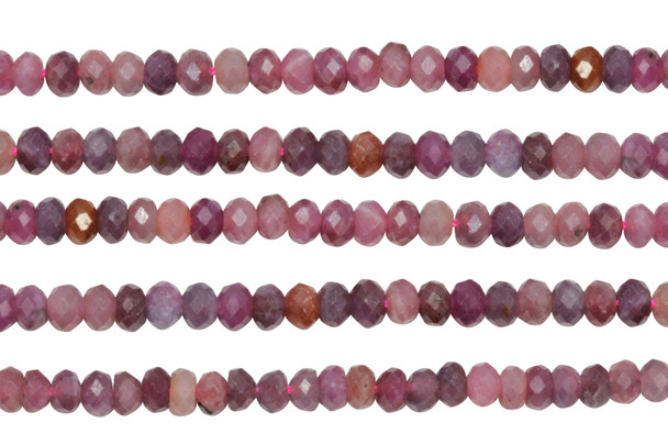 Ruby Polished 3x5mm Faceted Rondel