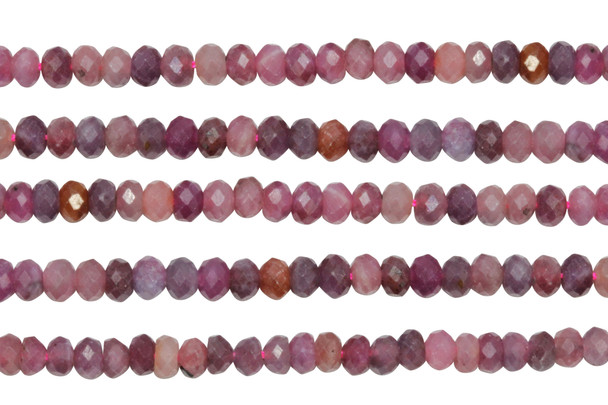 Ruby Polished 3x5mm Faceted Rondelle