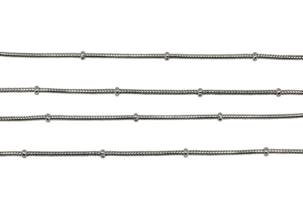 Stainless Steel 1.2mm Satellite Snake Chain - Sold By 6 Inches