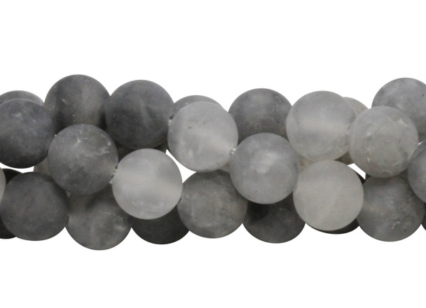 Cloudy Quartz Matte 12mm Round