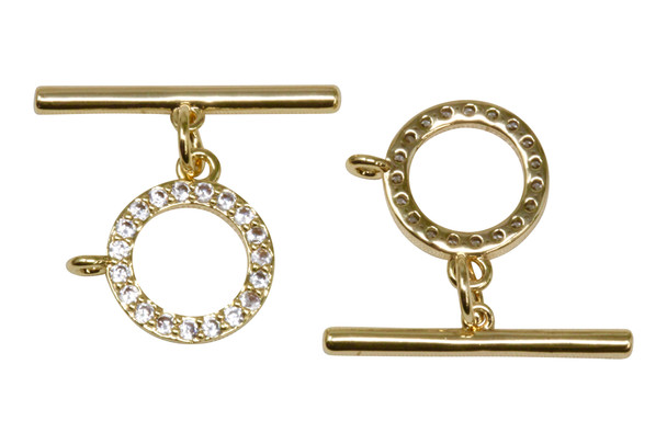 12mm Gold Micro Pave Ring Link Toggle
