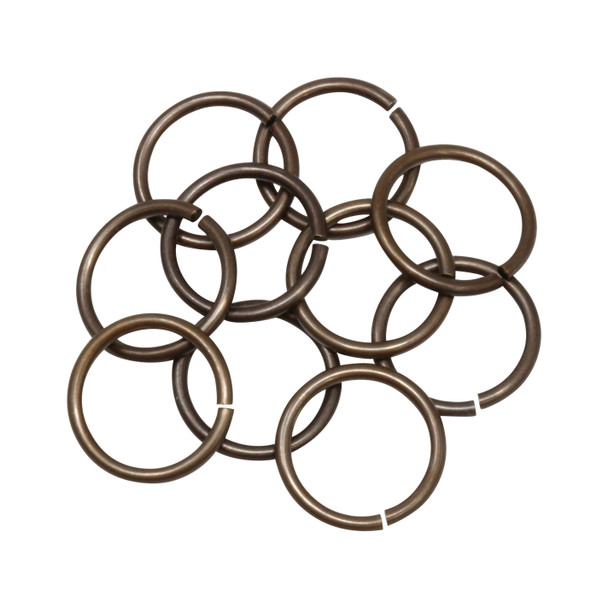 Vintaj Brass 15mm 15 Gauge OPEN Jump Rings - 10 Pieces