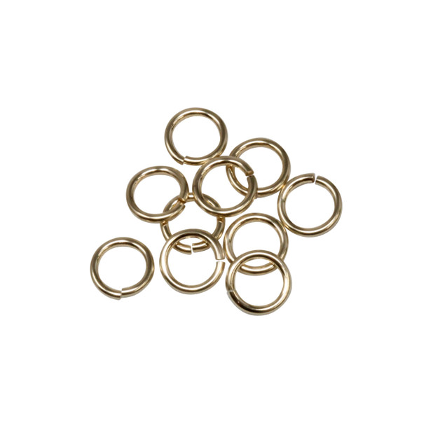 14K Gold Filled 6mm 19 Gauge Round OPEN Jump Rings - 10 Pieces