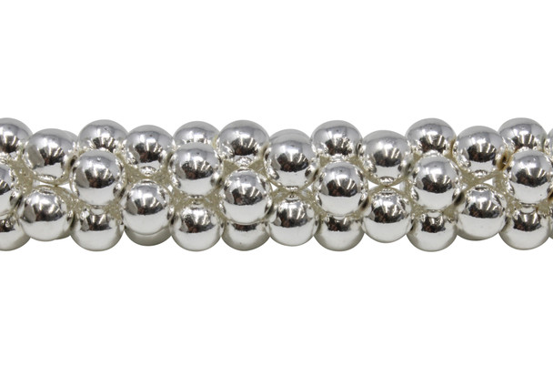 Sterling Silver Plated Hematite Polished 12mm Round