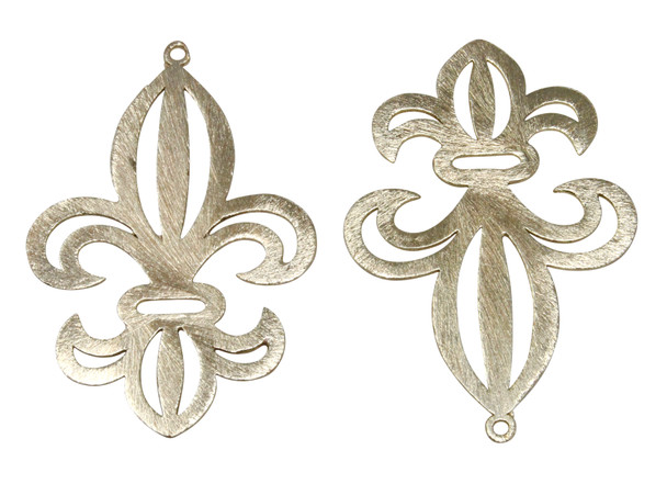 Light Gold Plated 36x52mm Fleur De Lis Pendant