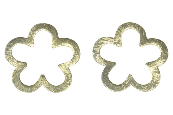 Light Gold Plated 35x34mm Open Daisy Pendant / Connector