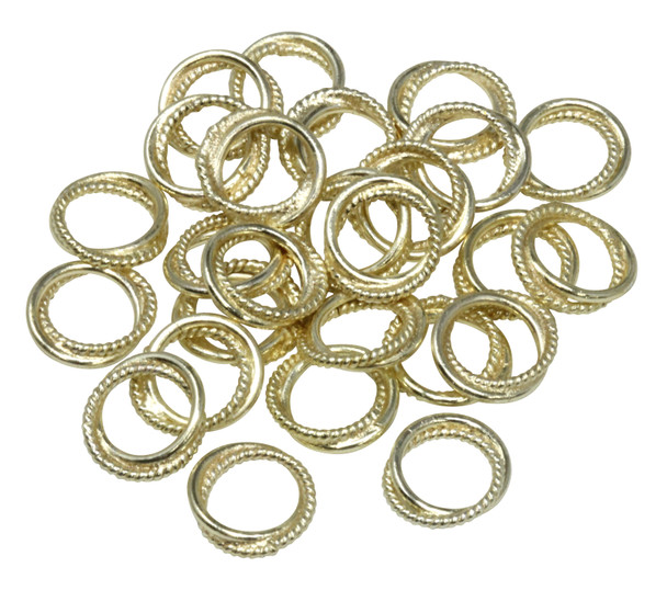 Light Gold Plated 11mm Twisted Ring Bead