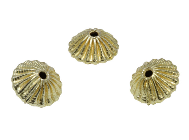 Light Gold Plated 13x8mm Lace Bicone / Saucer Bead