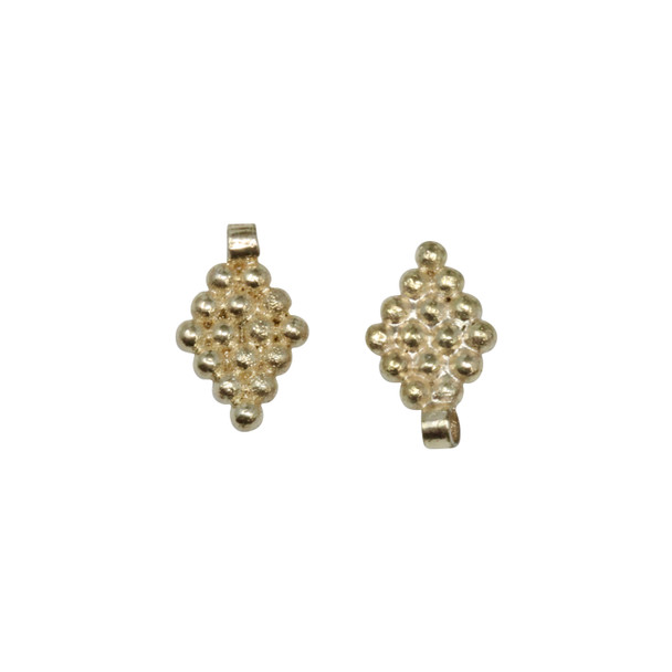 Light Gold Plated 11x8mm Diamond Charm