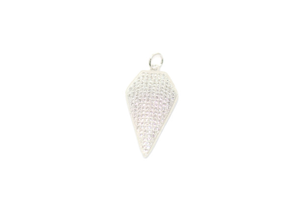 Silver Arrowhead Micro Pave Charm