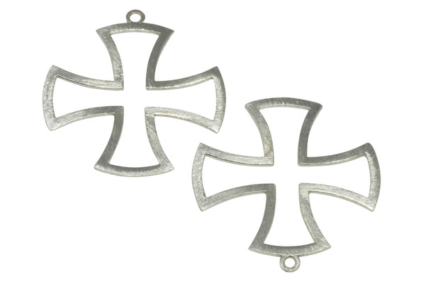 48x44mm Centerbury Cross - Light Silver Plated