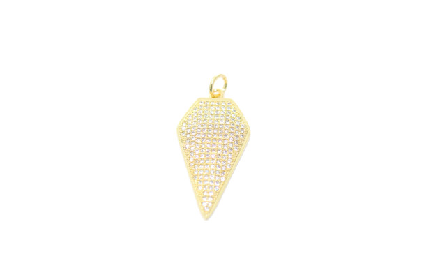 Gold Arrowhead Micro Pave Charm