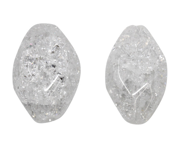 Crystal Quartz Polished 23x15mm Cracked Pebble Bead