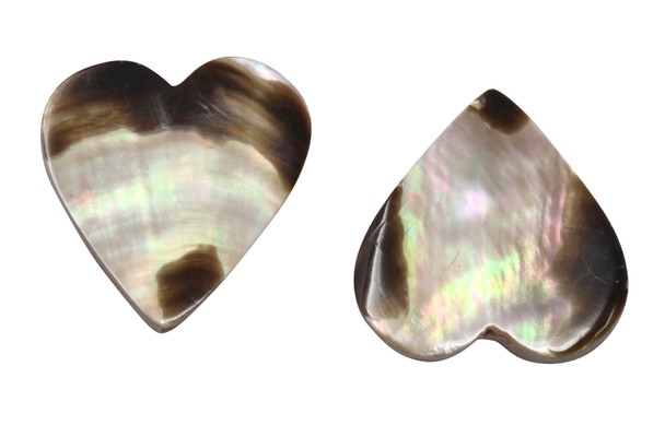 Mother of Pearl Brown Lip Polished 20mm Heart