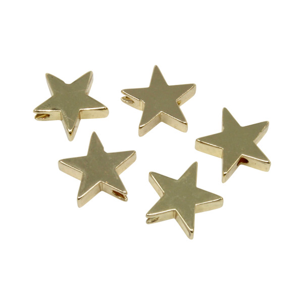14kt Gold Plated 11mm Star Anti Tarnish Coating - 5 Beads