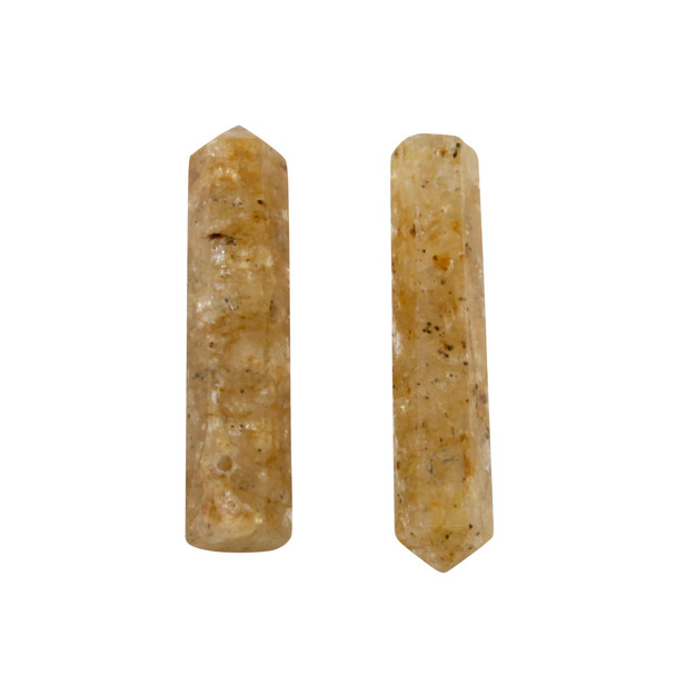 African Sunstone Polished 28x7mm Top Drill Point / Pencil Bead