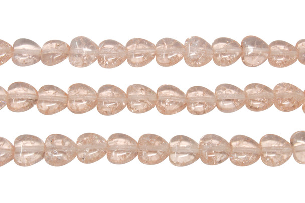 Czech Glass 8mm Crackle Heart -- Rosaline