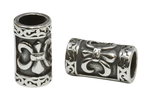 Stainless Steel 20x12mm Fleur De Lis Column Bead