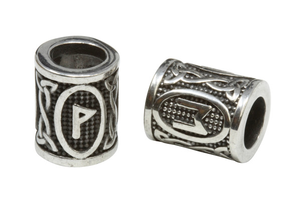 Stainless Steel 16x13mm Viking Runes Hair Braiding Bead