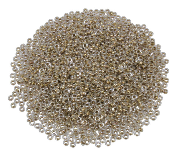 Size 11 Toho Demi Round Seed Beads -- Gold Lined Crystal