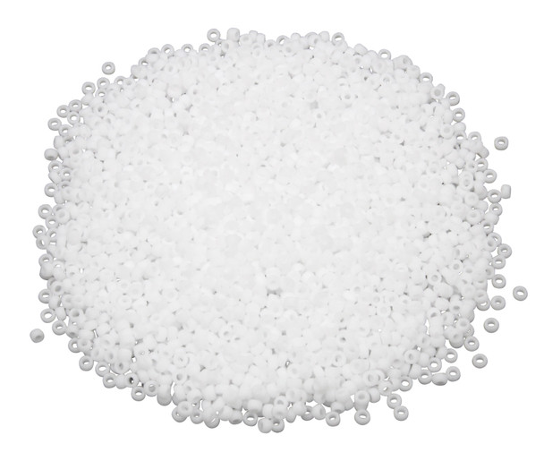 Size 15 Miyuki Seed Beads -- F402A Opaque White Matte