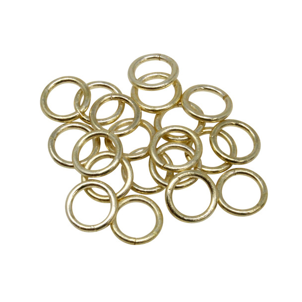 Gold 7mm OPEN Jump Rings - Non Tarnish / Water Resistant - 20 Pieces