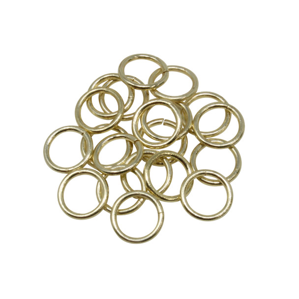 Gold 8mm OPEN Jump Rings - Non Tarnish / Water Resistant - 20 Pieces