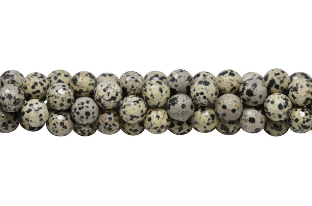 Dalmatian Jasper Polished 12mm Faceted Round