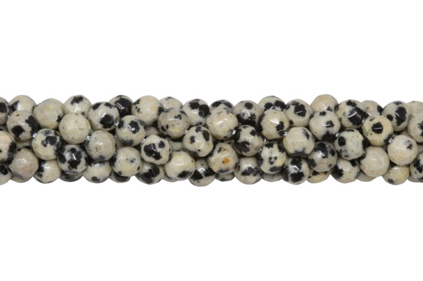 Dalmatian Jasper Polished 4mm Faceted Round