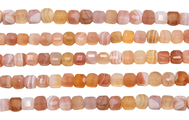 Botswana Agate Polished A Grade 6mm Faceted Cube