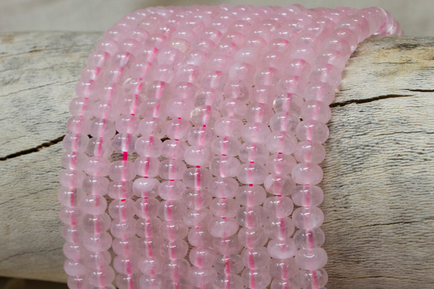 Rose Quartz Polished 4x6mm Rondelle