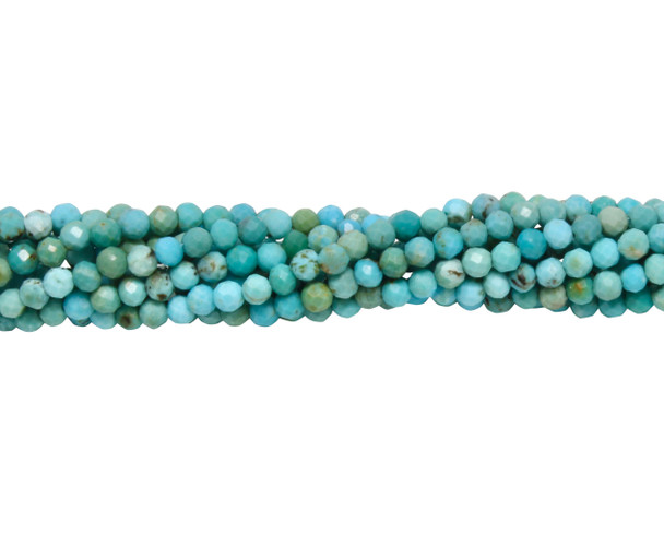 Natural Turquoise Polished 2.5mm Faceted Round