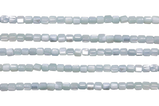 Mother of Pearl Pastel Blue 3.5mm Barrel Nugget