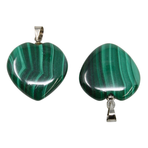 Malachite Polished 20mm Heart Charm