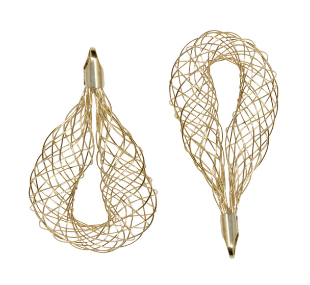 48x24mm Gold Plated Mesh Drop Pendant