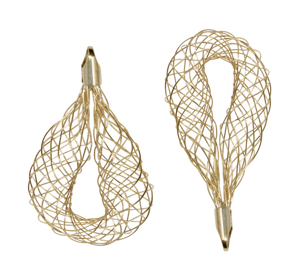 Gold Plated 48x24mm Mesh Drop Pendant