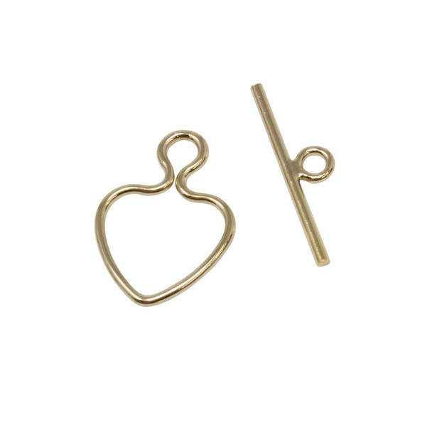 14K Gold Filled 10mm Heart Toggle