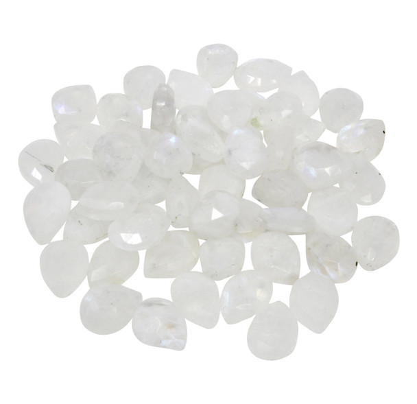 Rainbow Moonstone Polished 9x7mm Faceted Pear - Top Drilled